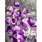 2 Purple Organza Flower with Jewel Bunches 6 Flowers Per Bunch 12 Flowers Weddings Sweet 16 or Bridal Shower